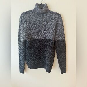 LOFT Women’s Charcoal and Black Crewneck Sweater